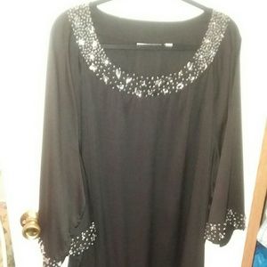 Black Shirt With Beaded Detail